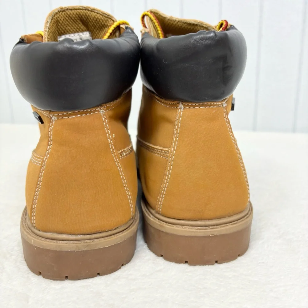 TRAIL GUIDE Waterproof Tan Leather Boots with Black‎ Collar Size 7M